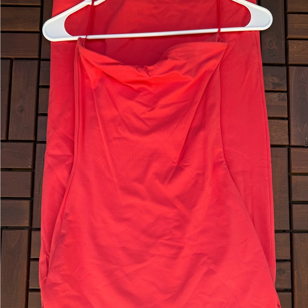 Aritzia Original Contour Enrapture Maxi Tube Dress in Coral